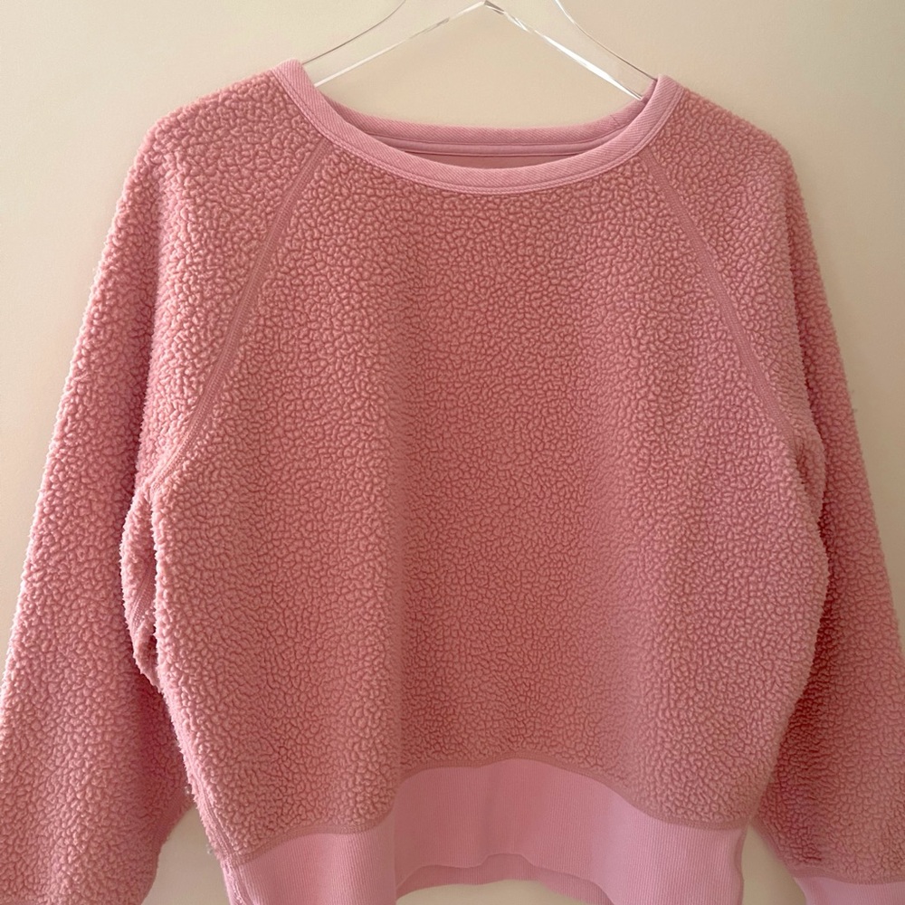 Rag & Bone pink teddy pullover sweatshirt